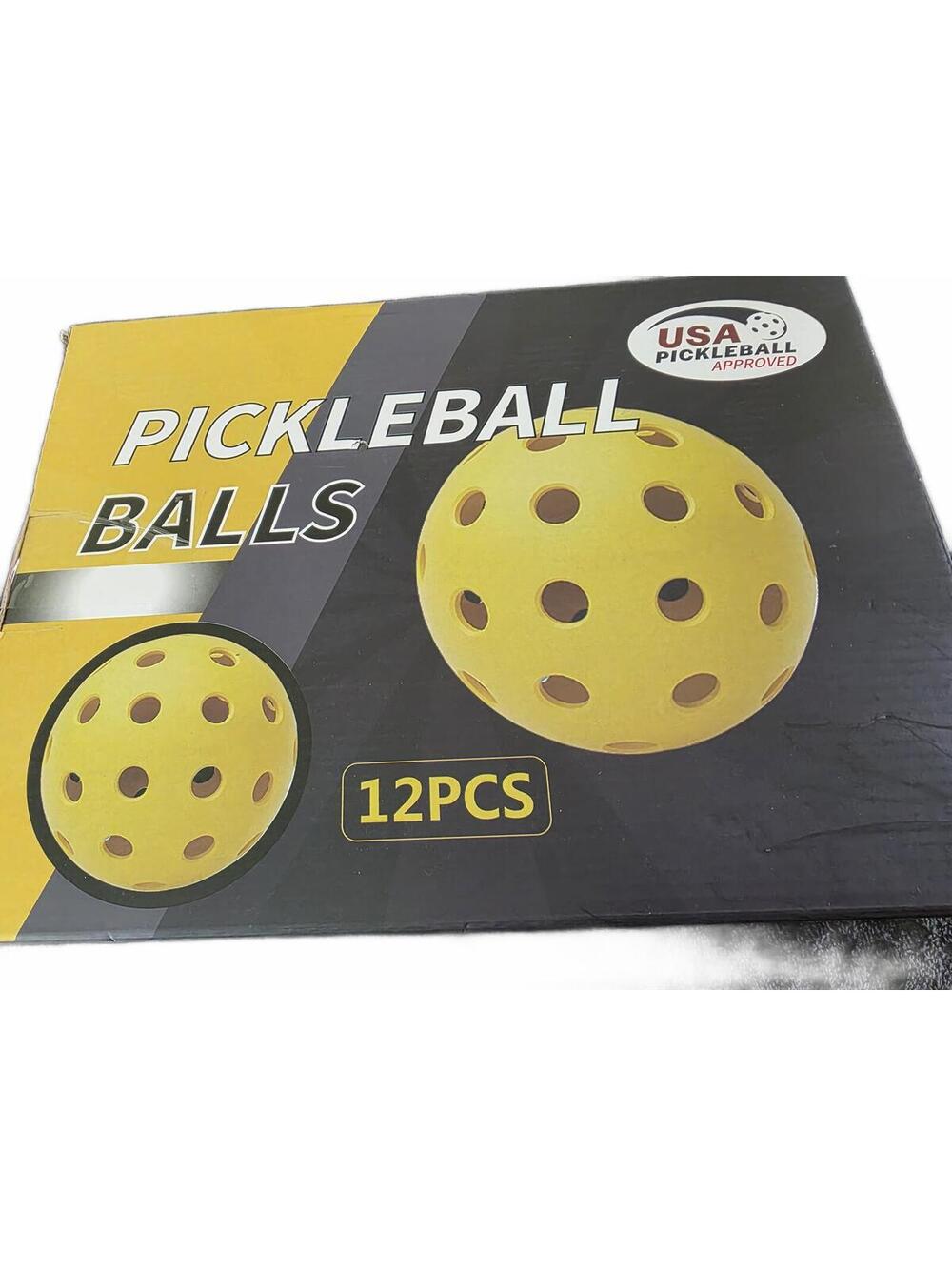 12 Pack Yellow Pickleball Balls Indoor Outdoor Practice Recreation Sports New